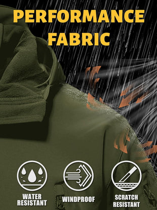 7DAY'S Men's Special Ops Military Tactical Soft Shell Winter Warm Fleece Lined Jacket Rain Hood Coat Hiking Snowboard