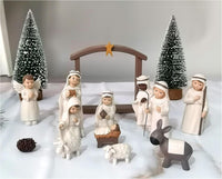 Nativity Sets for Christmas 10 Pieces - Hand Painted Nativity Scene Indoor, 4.8" Classic Figurines Holy Family Jesus Manger Crib Ornament, Xmas Decorations