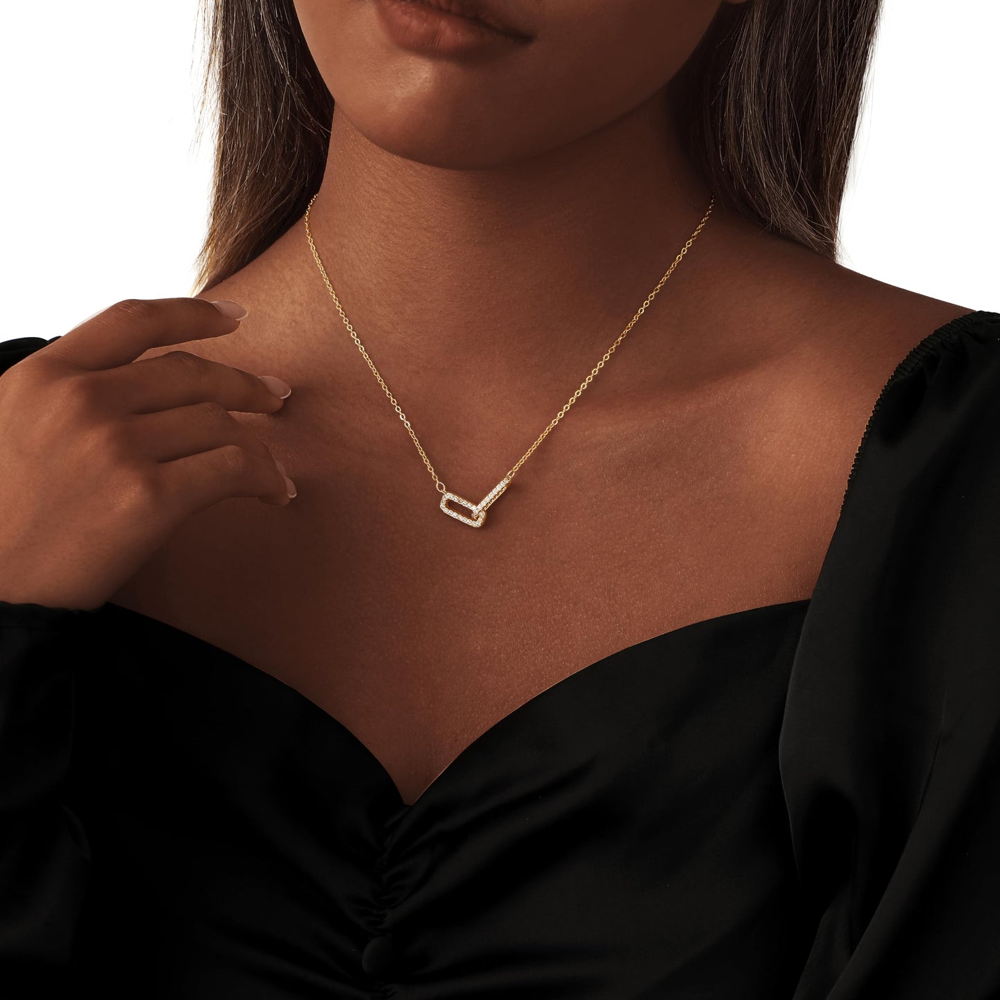 Coshilta Layered Gold Necklaces for Women, 14K Plated Gold Sterling Silver Plated Dainty Pendant Necklace Set with Cubic Zirconia,Stackable Chain Choker,Trendy Personalized Jewelry Gift Non Tarnish