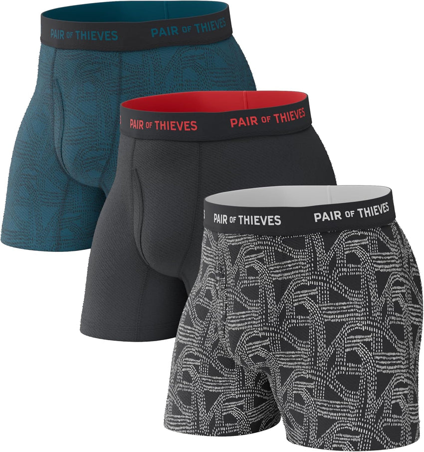 Pair of Thieves Super Fit Men's Boxer Briefs – Soft, Breathable, Quick-Dry Underwear with 4-Way Stretch (2 & 3 Pack)