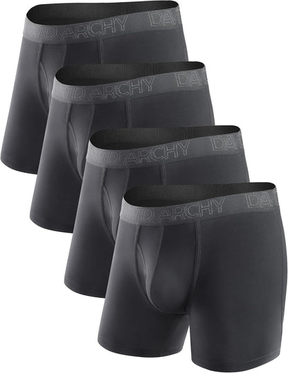 DAVID ARCHY Mens Underwear Boxer Briefs Breathable Soft Moisture-Wicking with Fly Underwear for Men Multipack