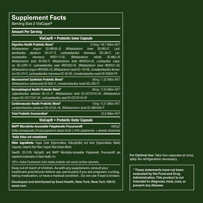 Seed DS-01 Daily Synbiotic - Prebiotic and Probiotic for Women & Men - Digestive Health, Gut Health, Immune Support, Bloating & Constipation Relief - Vegan & Shelf-Stable - 60 Capsules (30-Day Supply)