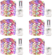 4 Pack 100 LED Fairy Lights Battery Operated with Remote, 33FT Waterproof Twinkle Lights with Timer & 8 Modes, Fairy String Light Outdoor Indoor for Bedroom Classroom DIY Christmas Decor (Warm White)