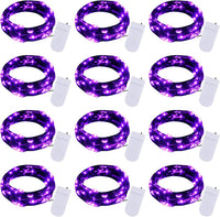 Brightown 12 Pack LED Fairy Lights Battery Operated String Lights - 7ft 20LED Waterproof Silver Wire Firefly Starry Moon Lights for DIY Crafts Wedding Table Centerpieces Party Bedroom Christmas