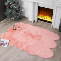 Faux Fur Rug Sheepskin Shag Fluffy Fuzzy White 2x6 ft Runner Rugs for Bedroom Bedside Bed Floor Living Room Plush High-Density Cushion Carpet Super Sofa Cover