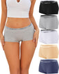 FINETOO Boyshort Underwear for Women Cotton Boxer Briefs Full Coverage Ladies BoyShorts Panties 5 Pack