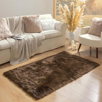 Ashler Faux Fur Rug, Fluffy White Small Sheepskin Rug, Ultra Soft 2x3 Ft Mat, Machine Washable Shag Mats, Nursery Throw for Bed, Living, Kids Room