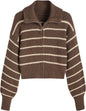 CIDER Zip Up Cardigans for Women Fall Trendy Long Sleeve Chunky Cardigan Knit Open Front Collared Zipper Cardigan