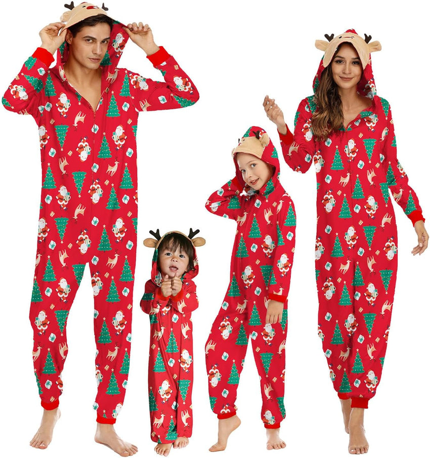 Adisputent Christmas Pajamas for Family Matching Cute Long Sleeve Couples Soft Sleepwear One Piece Funny Christmas Pjs Sets