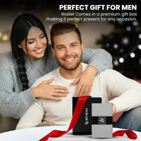 CODE 118 Wallet - Premium Automatic Smart Wallet, RFID Blocking, Pop Up Mens Minimalist Metal Wallet, 6061-T6 Aerospace-Grade Aluminum, Genuine 3K Carbon Fiber (Classic, Slate Grey)