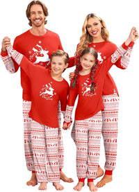 Ekouaer Family Christmas Pajamas Matching Sets Soft Long Sleeve Couple Pjs Xmas Sleepwear Holiday Lounge Set
