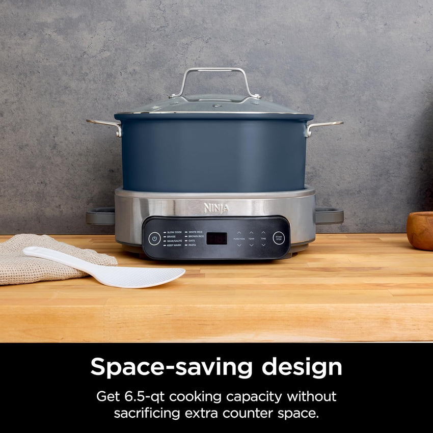 Ninja MC1101 Foodi Everyday Possible Cooker Pro, 8-in-1 Versatility, One-Pot Faster Cooking Replaces 10 Tools, Family-Sized Capacity with Adjustable Temp Control, 6.5 quarts, Midnight Blue