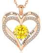Personalized Double Heart Birthstone Necklace for Women – Sterling Silver Gift