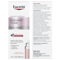 Eucerin Radiant Tone Dual Serum Dark Spot Corrector, Dark Spot Serum with Thiamidol and Hyaluronic Acid, Helps Visibly Reduce the Look of Persistent Dark Spots, 1 Fl Oz Bottle