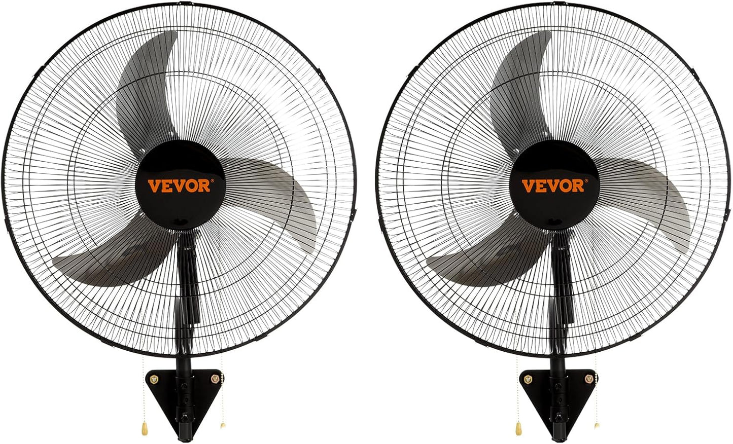 VEVOR 18 inch Wall Mount Fan Waterproof 2 Packs, 3 speed High Velocity 4000 CFM Industrial Wall Fan for Indoor, Commercial, Residential, Warehouse, Greenhouse, Workshop, Basement, Garage,Black