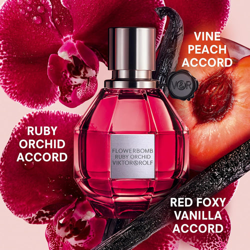 Viktor&Rolf - Flowerbomb Ruby Orchid Eau de Parfum - Women's Perfume - Floral & Fruity - With Notes of Vanilla & Peach