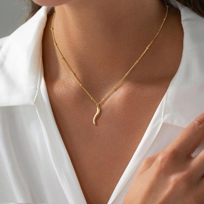 M MOOHAM Gold Necklace for Women Non Tarnish - Dainty 14K Gold Plated Beaded Chain Small Pendant Necklaces Simple Pearl Circle Beads Teardrop Pendant Necklace for Women Trendy Jewelry Gifts