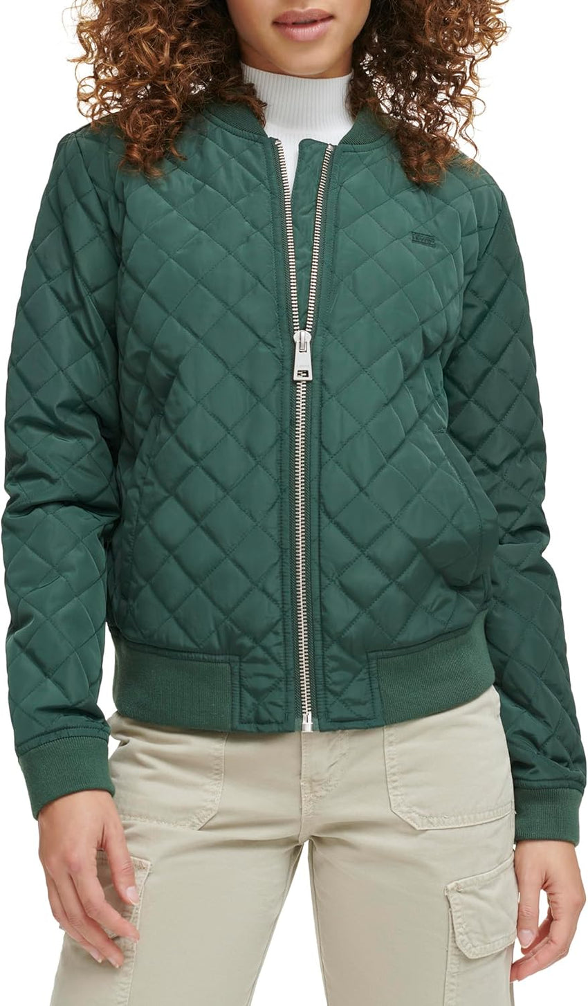 Levi's Women's Diamond Quilted Bomber Jacket With Front Pockets - Regular & Plus Sizes