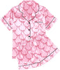 Ekouaer Womens Silk Satin Pajama Sets Soft Short Sleeve Button Down Sleepwear Top and Shorts 2 Piece Pjs Lounge Set