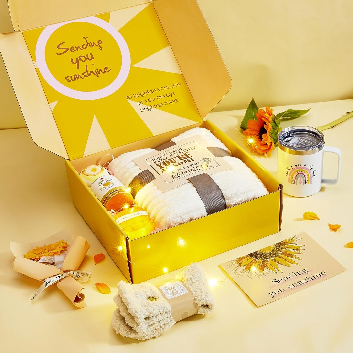 Get Well Gifts for Women After Surgery 10pc Gift Baskets Feel Better Spa Gift Basket Care Package for Mom Her Wife Friend Grandma self care