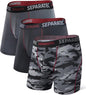 Separatec Mens Underwear with Pouch for balls Anti Chafing Underwear Men Athletic Sport Performance Long Boxer Briefs 3 Pack