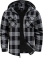 SCODI Mens Flannel Hooded Jacket Sherpa Lined Zip Up Hoodies for Men Plaid Shirt Jackets Warm Thick Fleece Coat with Pocket