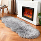 Faux Fur Rug Sheepskin Shag Fluffy Fuzzy White 2x6 ft Runner Rugs for Bedroom Bedside Bed Floor Living Room Plush High-Density Cushion Carpet Super Sofa Cover