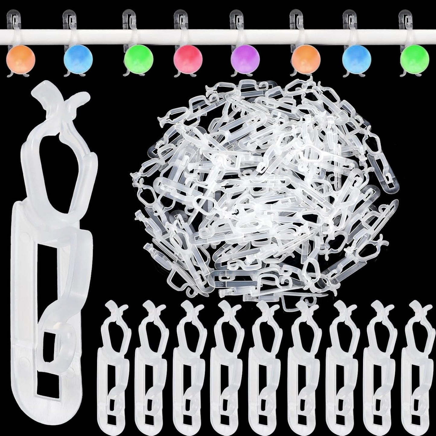 Blulu 150 Pcs Christmas Light Clips Hooks, Outdoor Universal Gutter and Shingle Clip Compatible with C9 C7 C6 for Roof, Roof Ridge Line, Fence, Icicle Lights (Clear)