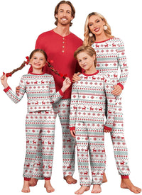 Ekouaer Family Christmas Pajamas Matching Sets Womens Mens Pjs Long Sleeve Sleepwear Holiday Lounge Sets