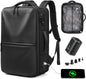 7DAY'S Fiordpack Vacuum Backpack Travel (External Pump, 60L), TSA Lock, Expandable Vacuum Seal Compression Travel Backpack for 17" Laptop, Airline Approved