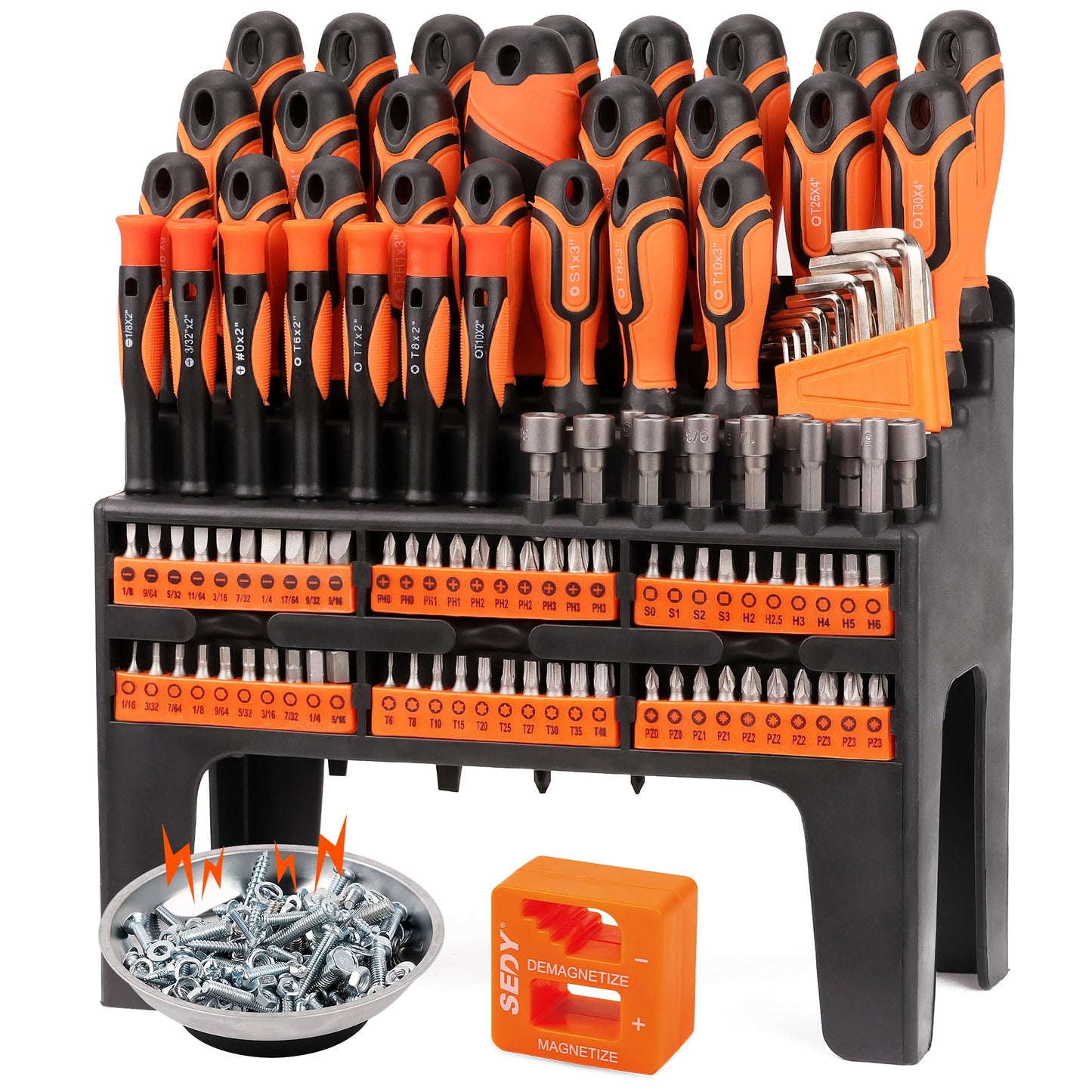 11-Piece Precision Screwdriver Set - Magnetic Mini Screwdrivers for Eyeglasses, Watches, Computers, Laptops, Phones - Phillips, Slotted, Torx, Non-Slip Handle, Portable Storage Bag Included