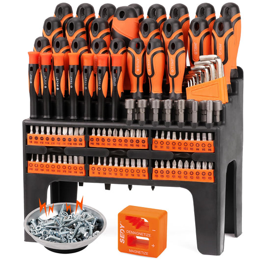 11-Piece Precision Screwdriver Set - Magnetic Mini Screwdrivers for Eyeglasses, Watches, Computers, Laptops, Phones - Phillips, Slotted, Torx, Non-Slip Handle, Portable Storage Bag Included