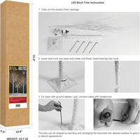 LIGHTSHARE LED Birch Tree Light Set - 4ft, 6ft, 8ft Trees with Warm White Lights - Indoor Outdoor Christmas Wedding Party Decorations (3-Pack)