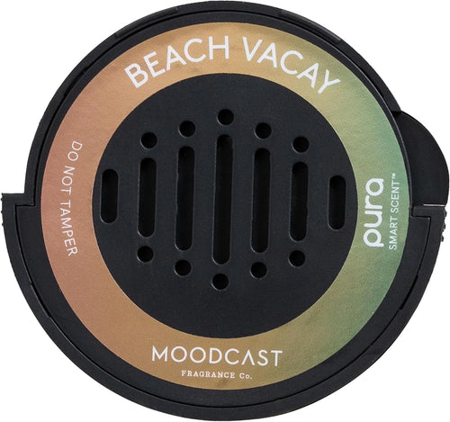 Pura & Moodcast - Fragrance for Pura Car Diffuser - Clean & Safe Luxury Scent Refill - Long-Lasting Fragrance for 30 Days of Aroma - Spring & Summer Car Accessory - Beach Vacay