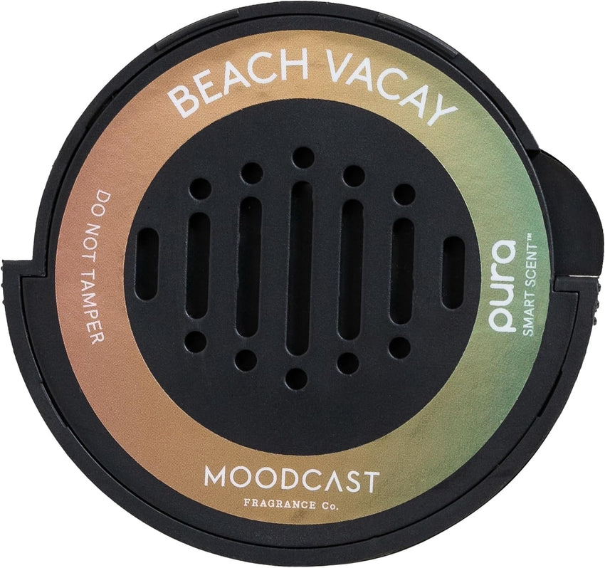 Pura & Moodcast - Fragrance for Pura Car Diffuser - Clean & Safe Luxury Scent Refill - Long-Lasting Fragrance for 30 Days of Aroma - Spring & Summer Car Accessory - Beach Vacay