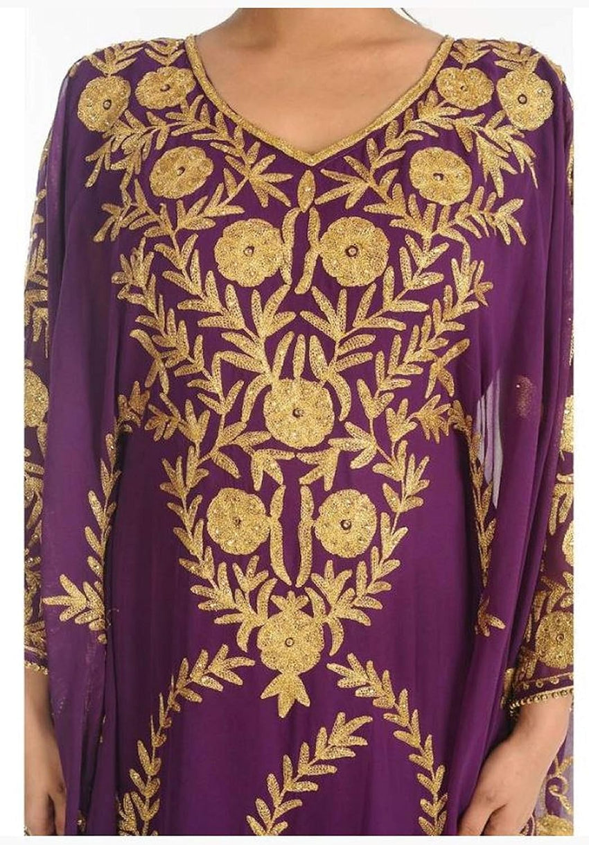 Women Kaftan Farasha Long Maxi Dress Long Sleeves Ethnic, Bridal, Evening, Party, Dress Free Size