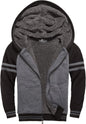 SWISSWELL Hooded Jacket for Boys Full Zip Ultra Soft Sherpa Fleece Hoodie Sweatshirt for Kids School Hooded Outerwear