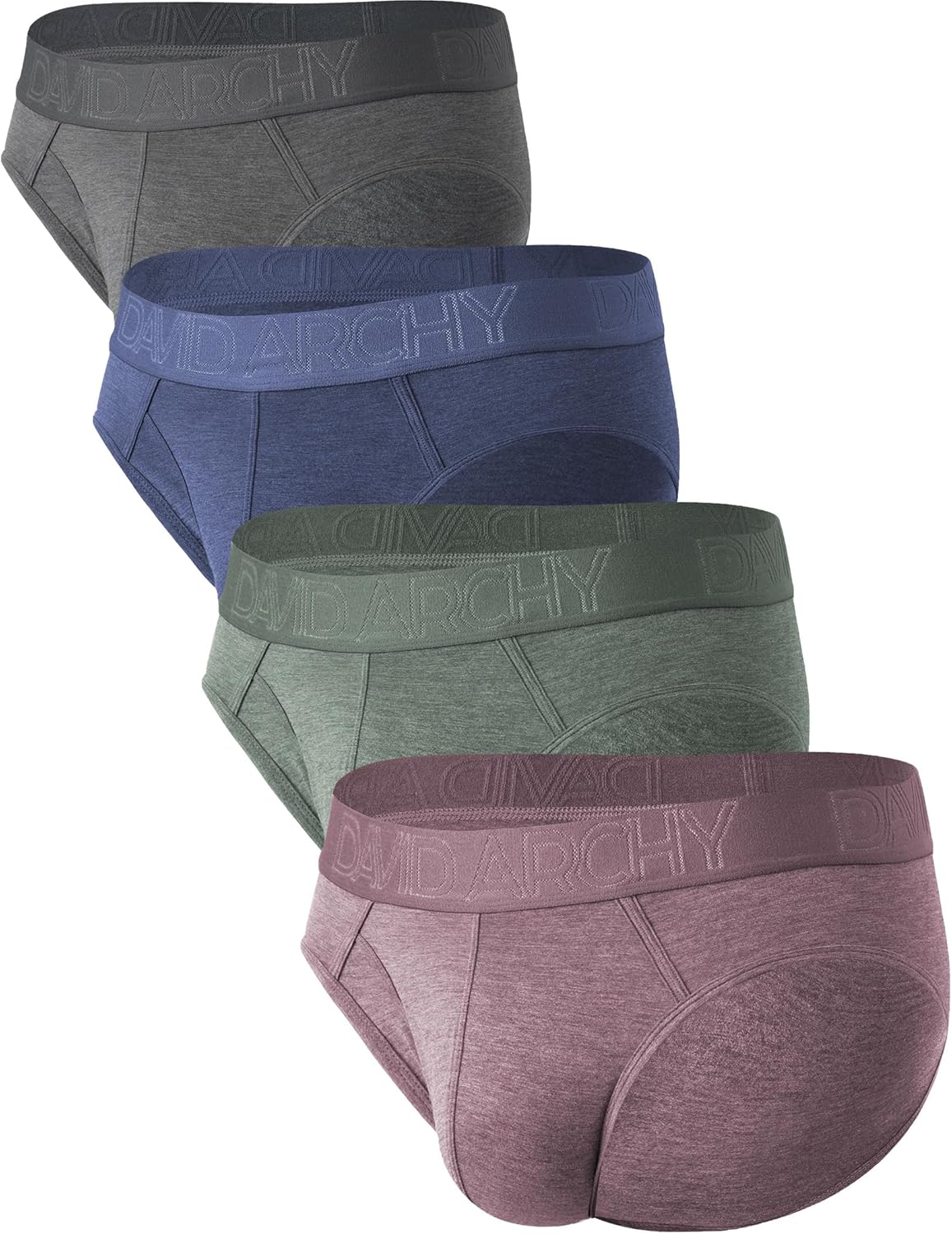DAVID ARCHY Men's Underwear Briefs Rayon Made from Bamboo Wicking-Moisture Support Pouch Soft Underwear for Men 4 or 7 Pack