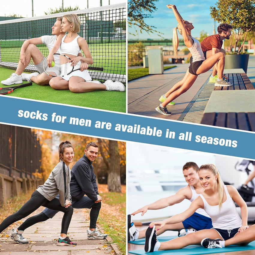 COOVAN 10 Pairs Mens Cushion Ankle Socks Men 10 Pack Low Cut Comfort Breathable Casual Socks