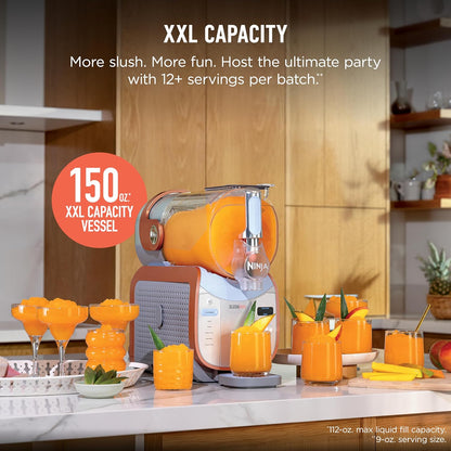 Ninja SLUSHi Max XXL Smart Frozen Drink Maker | Top Performance & Smart Technology, Party-Size 150oz Capacity, No Ice Needed, 6 Programs, Ideal Temp & Texture up to 12 hours | Peach FS605