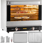 VEVOR Commercial Convection Oven, 21L/19Qt, Quarter-Size Conventional Oven Countertop, 1440W 3-Tier Toaster w/Front Glass Door, Electric Baking Oven w/Trays Wire Racks Clip Gloves, 120V