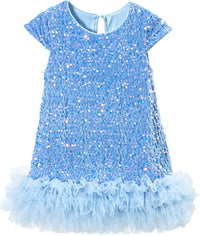 Tutu.kk Toddler Girls Sequin Dress A-Line Sparkly Sleeveless Wedding Gown Party Dresses for Girls
