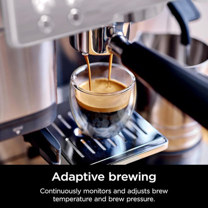Ninja Luxe Café 3-in-1 Espresso, Drip Coffee and Cold Brew Machine | Intergrated Coffee Grinder, Milk Frother, Assisted Tamper & Built-In Espresso Accessory Storage | Stainless Steel | ES601