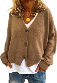 ZOCAVIA Women's Floral Knit Sweaters Cardigan Fall Winter Button Down Open Front Casual Flower Embroidered Cropped Sweaters