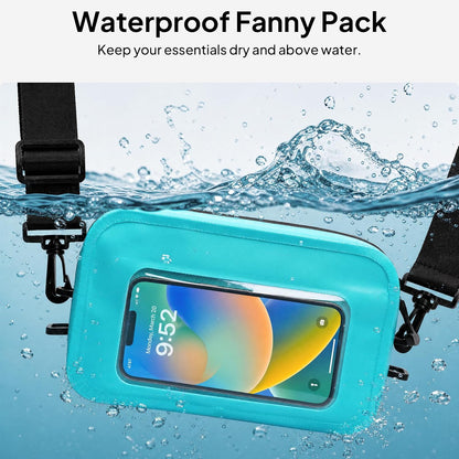 TOPEAST Waterproof Fanny Pack for Women & Men, Waterproof Belt Bag with Phone Pouch, Adjustable Crossbody & Waist Pack for Swimming, Hiking, Beach & Outdoors Essentials, Blue