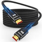Snowkids 8K HDMI 2.1 Cable 1.5 ft, Non-Slip Nylon Braided, 48Gbps Ultra High-Speed HDMI Cables Cord, 10K 8K@60Hz, 4K@120Hz Compatible for TV/PS-5/X-box/Projector/Sound System & More