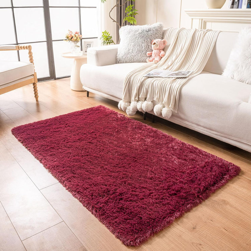 duduta Navy Blue Fluffy Plush Runner Rugs 2x6 ft Tie Dye Rectangle Shag Rug for Bedroom Dorm Living Room Kids Room, Machine Washable Anti-Slip