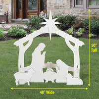 All-Weather Outdoor Nativity, Waterproof, Made in USA, Over 4ft Tall, Durable Material, Simple Assembly, Easy Storage, Yard Nativity Set