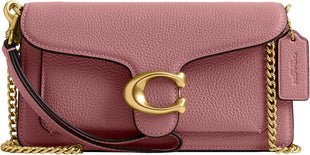 Polished Pebbled Leather Tabby Chain Crossbody 19