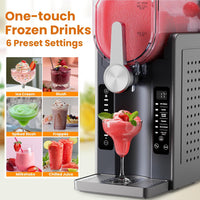 Slushie Machine No Ice Needed: Soft Serve Ice Cream Machine,Slushy Machine for Home with 6 Preset Programs, Quiet Operation, LED Display, Auto-Clean,Perfect for Milkshakes, Margarita Smoothie, Frappés